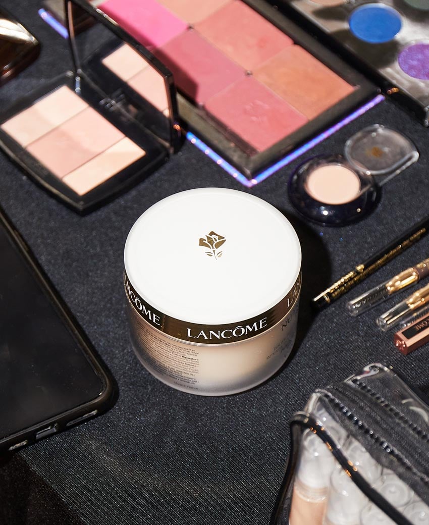 Lancome Nutrix Royal Body Butter backstage on a makeup table at New York Fashion Week